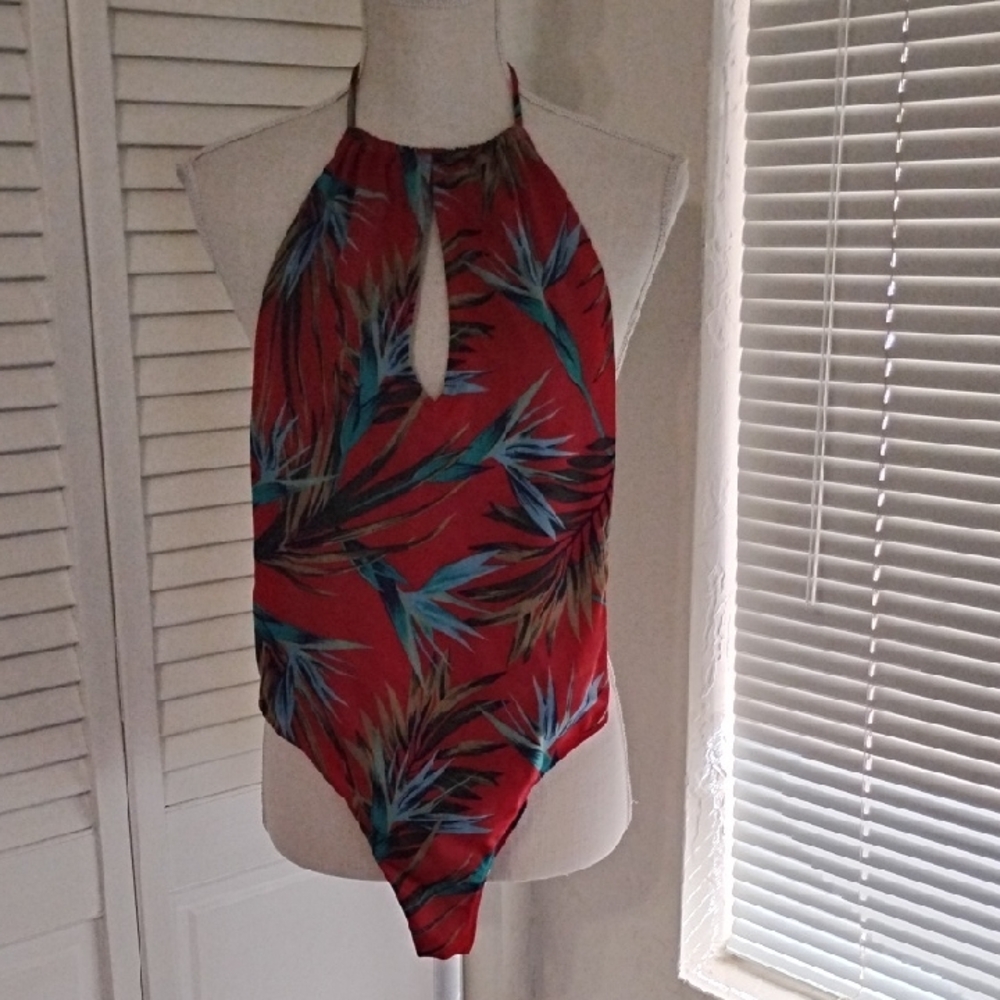 PINK Victoria's Secret Red and Blue One Piece Swimsuit - Picture 1 of 4
